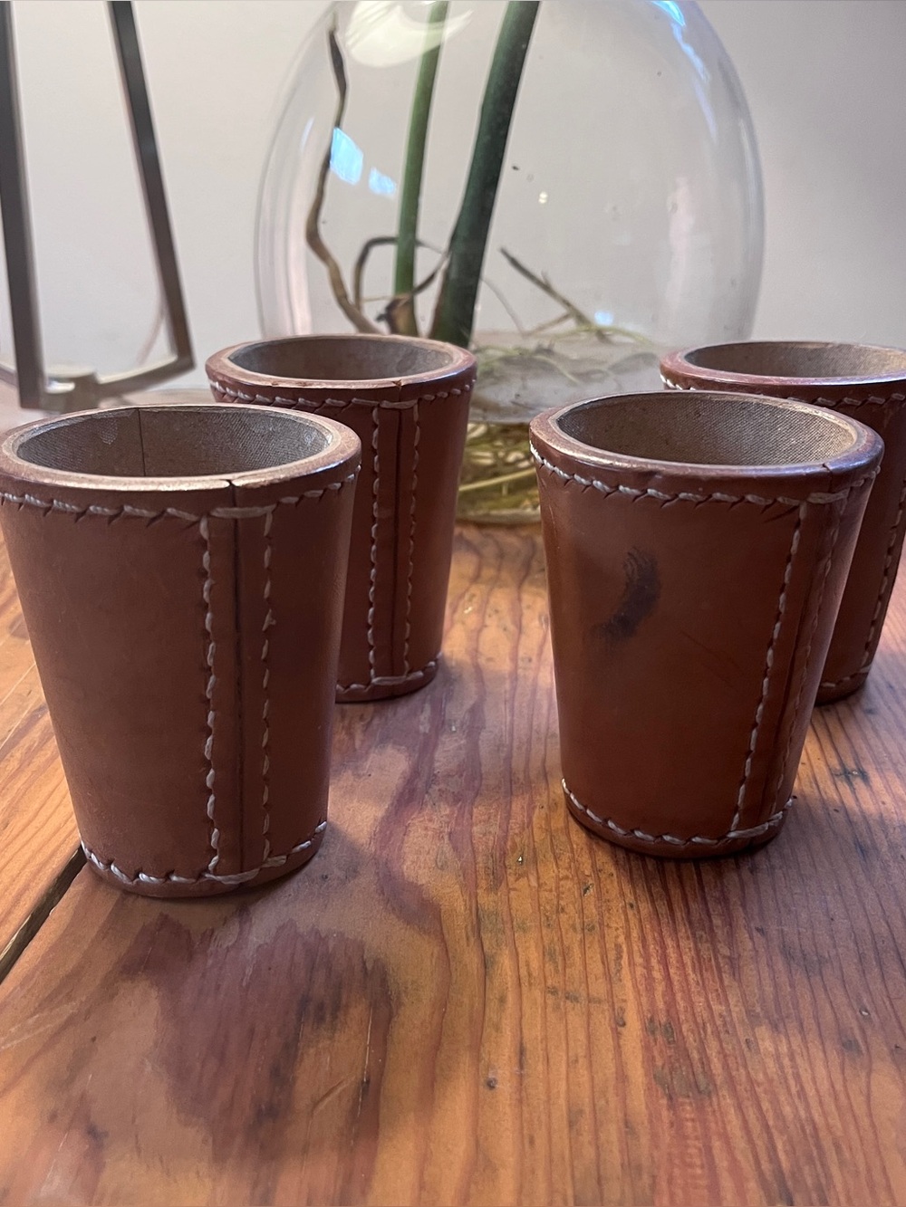 Romor’s Chilean Saddlery Leather Dice Cups Set of 4 - Picture 7 of 7